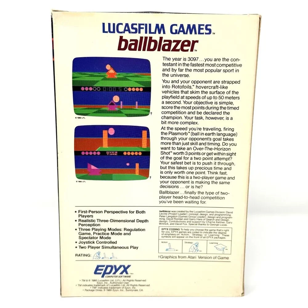 Ballblazer Commodore 64 128 Atari Lucasfilm Epyx 1985 Vintage Game Complete CIB